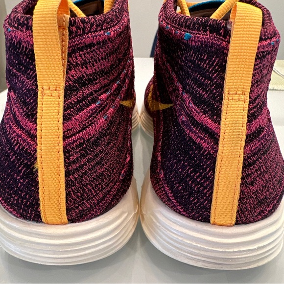 Size 10 - Nike Lunar Flyknit Chukka Grand Purple Laser Orange - Picture 5 of 9